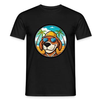 Bruno Jura Hound Hunderasse Cartoon Sonnenbrille Strand - Männer T-Shirt - Schwarz - Vorne - AI Model Male 178 light (178cm)