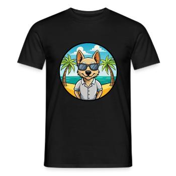 Braque Saint Germain Hunderasse Cartoon Sonnenbrille - Männer T-Shirt - Schwarz - Vorne - AI Model Male 178 light (178cm)