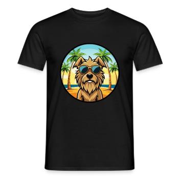 Briard Dog Breed Cartoon Sunglasses Beach - Men's T-Shirt - black - Front - AI Model Male 178 light (178cm)