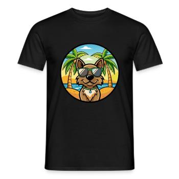 Cao da Serra de Aires Hunderasse Cartoon Sonnenbrille - Männer T-Shirt - Schwarz - Vorne - AI Model Male 178 light (178cm)