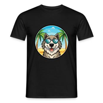 Caucasian Shepherd Dog Breed Cartoon Sunglasses - Men's T-Shirt - black - Front - AI Model Male 178 light (178cm)