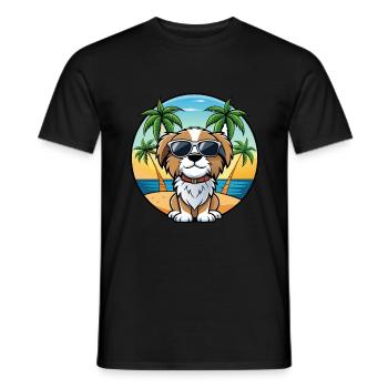 Cavalier Dog Breed Cartoon Sunglasses Beach - Men's T-Shirt - black - Front - AI Model Male 178 light (178cm)