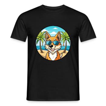 Cimarron Uruguayo Dog Breed Cartoon Sunglass Beach - Men's T-Shirt - black - Front - AI Model Male 178 light (178cm)