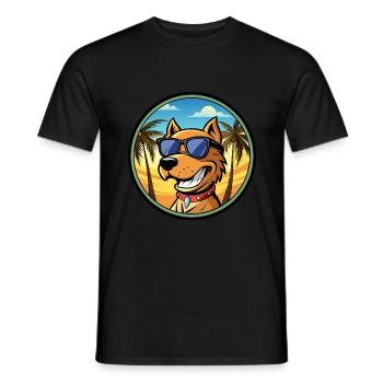 Kanarische Warren Hound Hunderasse Cartoon Sonnenbrille - Männer T-Shirt - Schwarz - Vorne - AI Model Male 178 light (178cm)