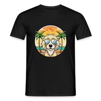Catalan Sheepdog Breed Cartoon Sunglasses Beach - Men's T-Shirt - black - Front - AI Model Male 178 light (178cm)