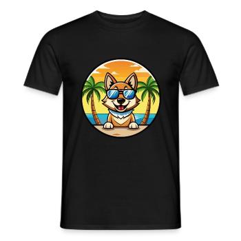 Lunettes de soleil tchécoslovaques Vlcak Dog Breed Cartoon - T-shirt homme - noir - Devant - AI Model Male 178 light (178cm)
