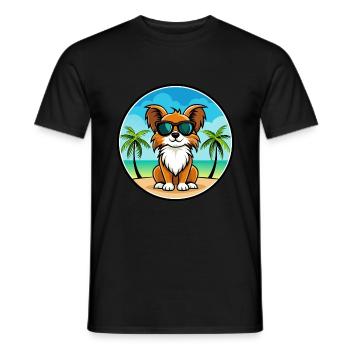 Englische Spielzeug Spaniel Hund Rasse Cartoon Sonnenbrille - Männer T-Shirt - Schwarz - Vorne - AI Model Male 178 light (178cm)