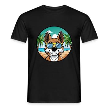 Drever Hunderasse Cartoon Sonnenbrille Strand - Männer T-Shirt - Schwarz - Vorne - AI Model Male 178 light (178cm)