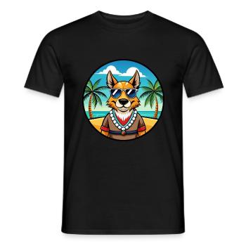 Hare Indian Dog Breed Cartoon Sunglasses Beach - Men's T-Shirt - black - Front - AI Model Male 178 light (178cm)