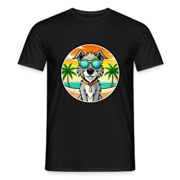 Irischer Wolfshund Hunderasse Cartoon Sonnenbrille Strand - Männer T-Shirt - Schwarz - Vorne - AI Model Male 178 light (178cm)