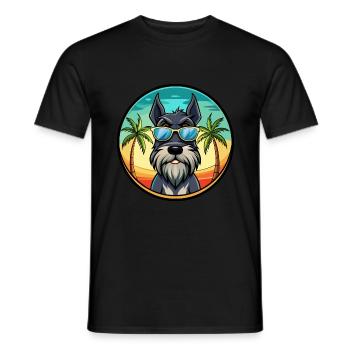Giant Schnauzer Dog Breed Cartoon Sunglasses Beach - Men's T-Shirt - black - Front - AI Model Male 178 light (178cm)