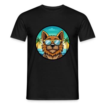 Griffon Bruxellois Hunderasse Cartoon Sonnenbrille - Männer T-Shirt - Schwarz - Vorne - AI Model Male 178 light (178cm)