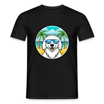 Grandes Pyrénées Chien Race Dessin Animé Lunettes De Soleil Plage - T-shirt homme - noir - Devant - AI Model Male 178 light (178cm)