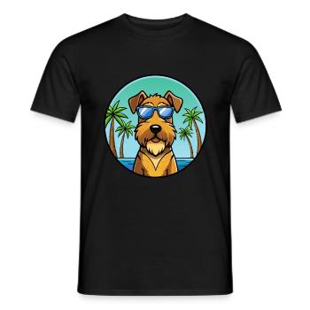 Lakeland Terrier Chien Race Dessin Animé Lunettes De Soleil Plage - T-shirt homme - noir - Devant - AI Model Male 178 light (178cm)