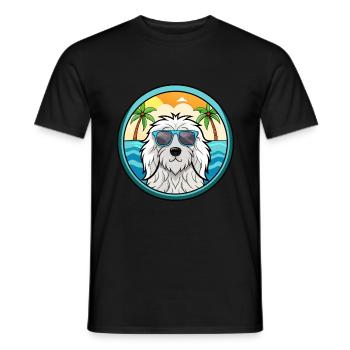 Komondor Chien Race Dessin Animé Lunettes de Soleil Plage - T-shirt homme - noir - Devant - AI Model Male 178 light (178cm)