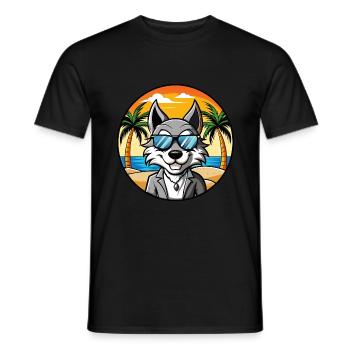 Kunming Wolfdog Rasse Cartoon Sonnenbrille Strand - Männer T-Shirt - Schwarz - Vorne - AI Model Male 178 light (178cm)