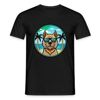 Mallorca Mastiff Dog Breed Cartoon Sunglass Beach - Men's T-Shirt - black - Front - AI Model Male 178 light (178cm)