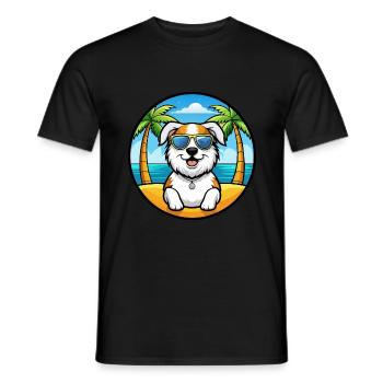 Maremma Sheepdog Breed Cartoon Sunglasses Beach - Men's T-Shirt - black - Front - AI Model Male 178 light (178cm)