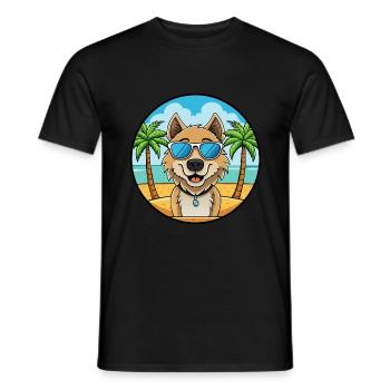 Kuchi Afghan Shepard Dog Breed Cartoon Sunglasses - Men's T-Shirt - black - Front - AI Model Male 178 light (178cm)