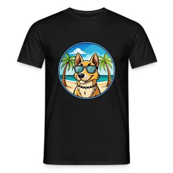 Norwegischer Windhund Rasse Cartoon Sonnenbrille Strand - Männer T-Shirt - Schwarz - Vorne - AI Model Male 178 light (178cm)
