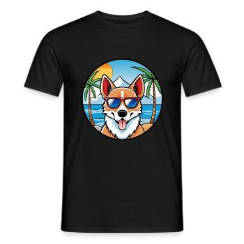 Norwegische Lundehund Hunderasse Cartoon Sonnenbrille - Männer T-Shirt - Schwarz - Vorne - AI Model Male 178 light (178cm)