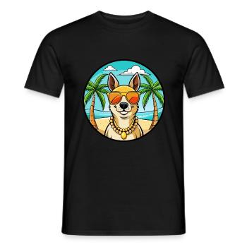 Lunettes de soleil péruviennes Inca Orchid Dog Breed Cartoon - T-shirt homme - noir - Devant - AI Model Male 178 light (178cm)
