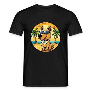 Polonais Chien De Chasse Race Dessin Animé Lunettes De Soleil Plage - T-shirt homme - noir - Devant - AI Model Male 178 light (178cm)