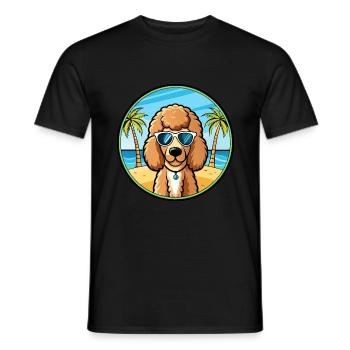 Poodle Dog Breed Cartoon Sunglasses Beach - Men's T-Shirt - black - Front - AI Model Male 178 light (178cm)