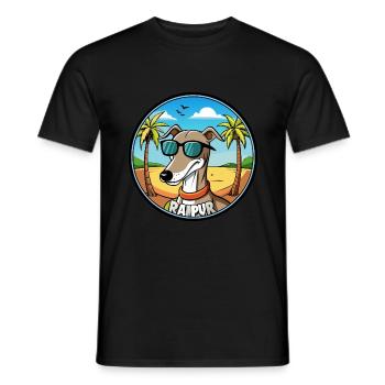 Rampur Windhund Hunderasse Cartoon Sonnenbrille Strand - Männer T-Shirt - Schwarz - Vorne - AI Model Male 178 light (178cm)