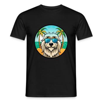 Berger des Pyrénées Race Dessin Animé Lunettes De Soleil Plage - T-shirt homme - noir - Devant - AI Model Male 178 light (178cm)