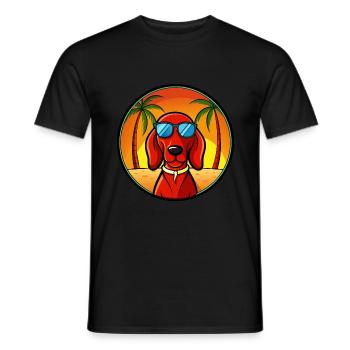 Redbone Coonhound Chien Race Dessin Animé Lunettes De Soleil Plage - T-shirt homme - noir - Devant - AI Model Male 178 light (178cm)