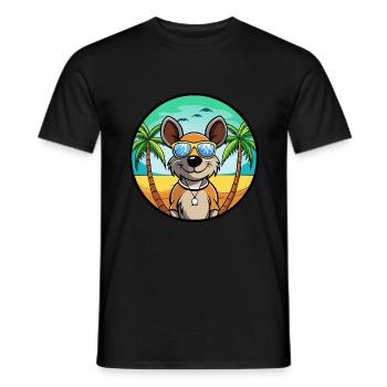 Ratonero Murciano Chien Race Dessin Animé Lunettes de soleil Plage - T-shirt homme - noir - Devant - AI Model Male 178 light (178cm)