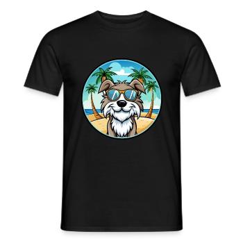 Schapendoes Chien Race Dessin Animé Lunettes de Soleil Plage - T-shirt homme - noir - Devant - AI Model Male 178 light (178cm)