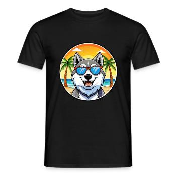 Lunettes de soleil Seppala Siberian Sleddog Breed Cartoon - T-shirt homme - noir - Devant - AI Model Male 178 light (178cm)