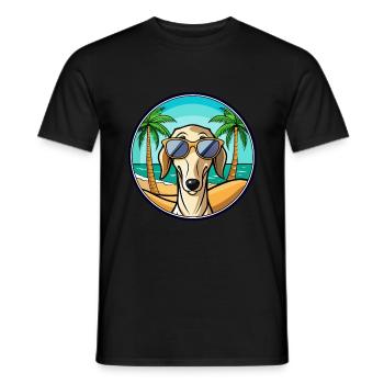 Saluki Hund Rasse Cartoon Sonnenbrille Strand - Männer T-Shirt - Schwarz - Vorne - AI Model Male 178 light (178cm)