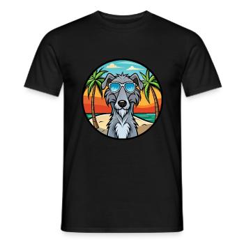 Scottish Deerhound Dog Breed Cartoon Sunglasses - Men's T-Shirt - black - Front - AI Model Male 178 light (178cm)