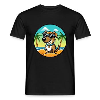 Schweizer Laufhund Dog Breed Cartoon Sunglasses - Men's T-Shirt - black - Front - AI Model Male 178 light (178cm)