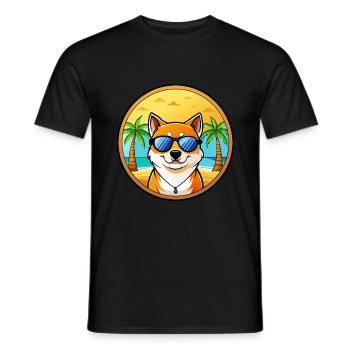 Shih Poo Hunderasse Cartoon Sonnenbrille Strand - Männer T-Shirt - Schwarz - Vorne - AI Model Male 178 light (178cm)