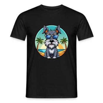 Standard Schnauzer Hunderasse Cartoon Sonnenbrille - Männer T-Shirt - Schwarz - Vorne - AI Model Male 178 light (178cm)