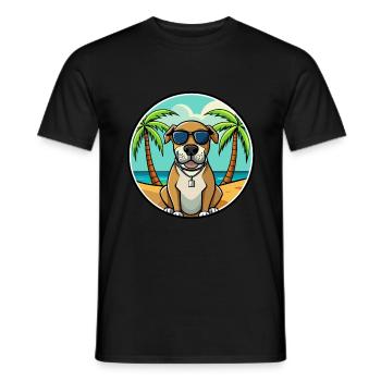 Spanish Mastiff Dog Breed Cartoon Sunglasses Beach - Men's T-Shirt - black - Front - AI Model Male 178 light (178cm)