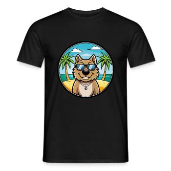 Tosa Hunderasse Cartoon Sonnenbrille Strand - Männer T-Shirt - Schwarz - Vorne - AI Model Male 178 light (178cm)