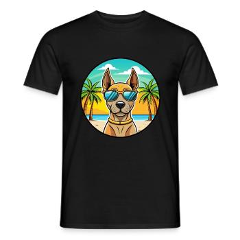 Thai Ridgeback Hund Rasse Cartoon Sonnenbrille Strand - Männer T-Shirt - Schwarz - Vorne - AI Model Male 178 light (178cm)