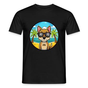 Xiasi Dog Breed Cartoon Sunglasses Beach - Men's T-Shirt - black - Front - AI Model Male 178 light (178cm)