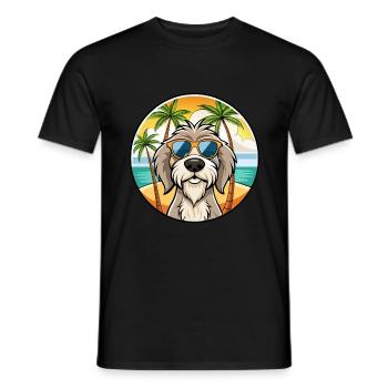 Spinone Italiano Dog Breed Cartoon Sunglass Beach - Men's T-Shirt - black - Front - AI Model Male 178 light (178cm)