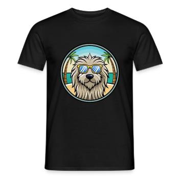 Bergamasco Dog Breed Cartoon Sunglasses Beach - Men's T-Shirt - black - Front - AI Model Male 178 light (178cm)