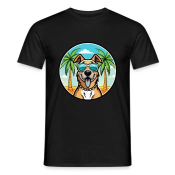 Lunettes de soleil de race de chien de berger d’Anatolie - T-shirt homme - noir - Devant - AI Model Male 178 light (178cm)
