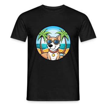 Ariege Pointer Hund Rasse Cartoon Sonnenbrille Strand - Männer T-Shirt - Schwarz - Vorne - AI Model Male 178 light (178cm)