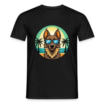 Belgian Sheepdog Breed Cartoon Sunglasses Beach - Men's T-Shirt - black - Front - AI Model Male 178 light (178cm)