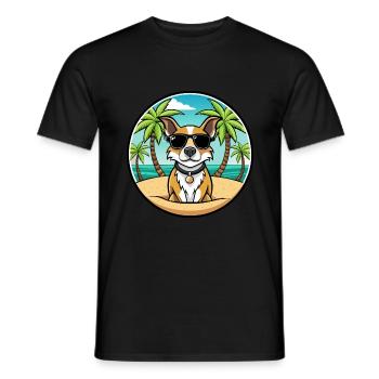 Braque Auvergne Dog Breed Cartoon Sunglasses Beach - Men's T-Shirt - black - Front - AI Model Male 178 light (178cm)