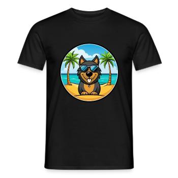 Lunettes de soleil de race de chien de chien de la Forêt-Noire - T-shirt homme - noir - Devant - AI Model Male 178 light (178cm)